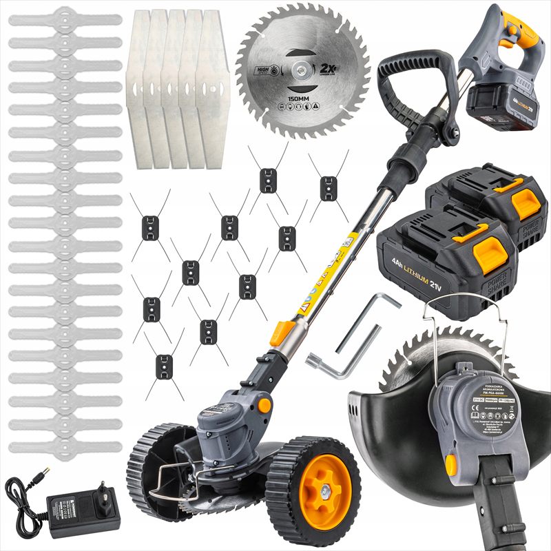 Akumulátorový vyžínač Powermat 1000 W 2x 4 Ah 15 cm 135 cm